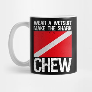 Funny Scuba Diving Shirts Diver Flag Scuba Lover Gift Shark Mug